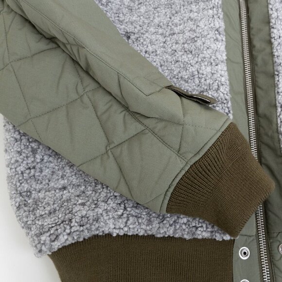 Diesel Quilted Jacket Brown Green Gray W Pow Teddy NEW - Picture 8 of 16